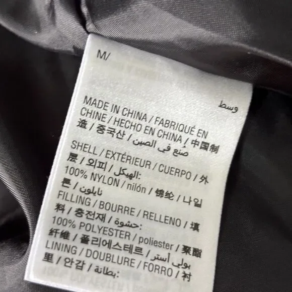 Bar III Puffer Silver Metallic Cropped Snap Zip Up Jacket - Picture 9 of 9